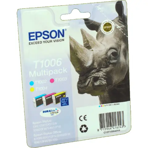 Zestaw Epson T100 CMY MultiPack DURABrite Ultra BLISTER | 3x11.1ml | Epson St...